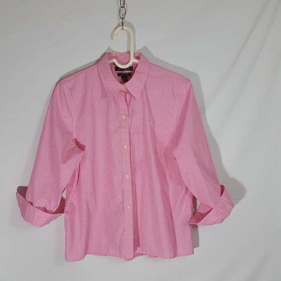 Lauren Ralph Lauren Tops - Lauren Ralph Lauren Women's Pink Pinstriped Blouse